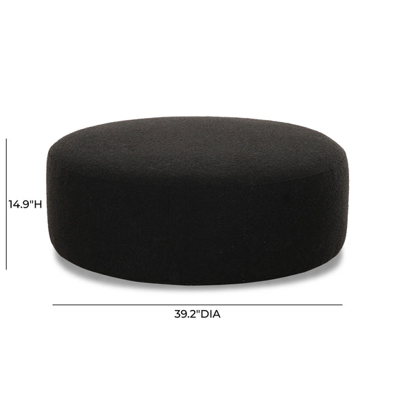 Broohah Black Boucle Ottoman
