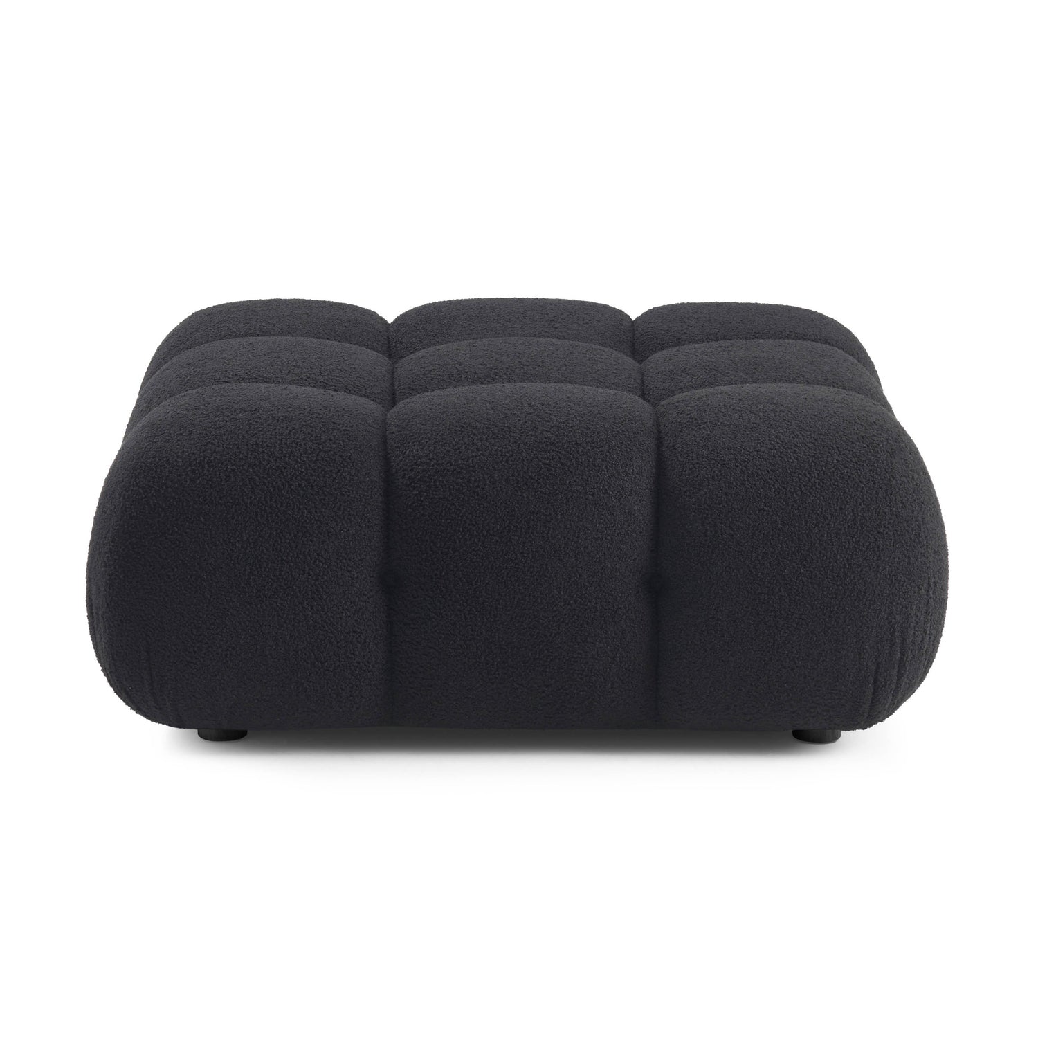 Calliope Black Vegan Shearling Modular Ottoman