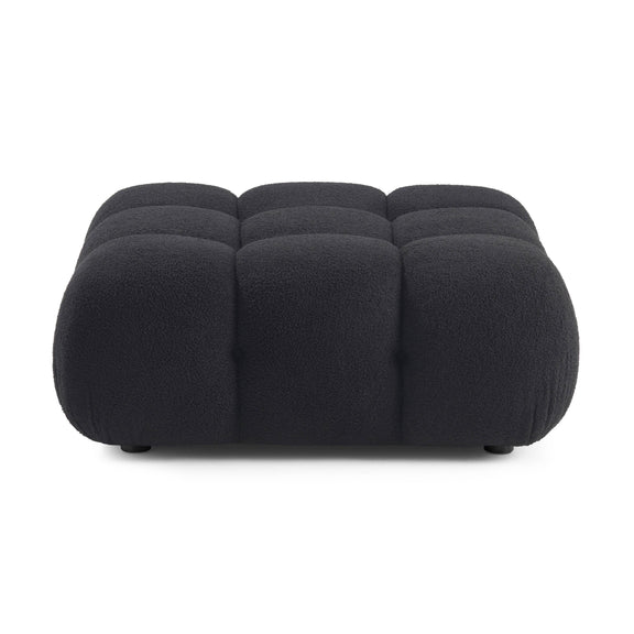 Calliope Black Vegan Shearling Modular Ottoman