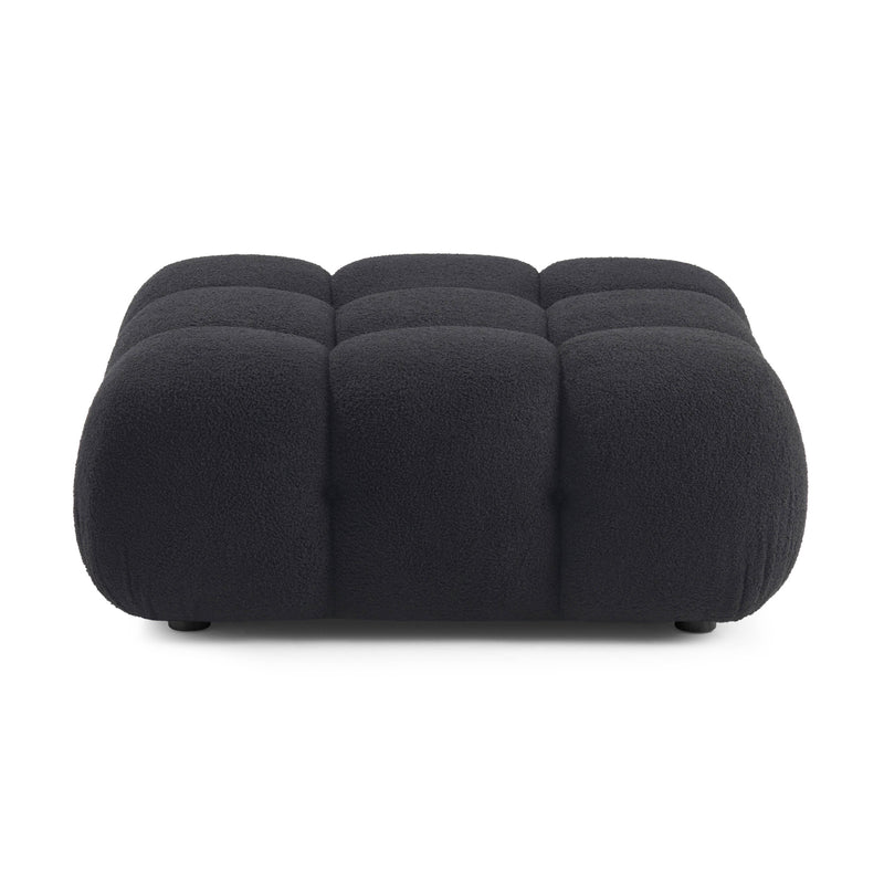 Calliope Black Vegan Shearling Modular Ottoman
