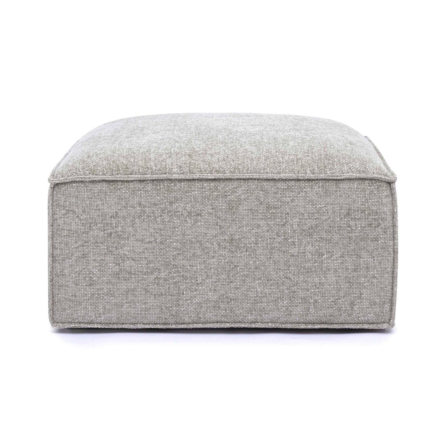 Mindy Taupe Chenille Basketweave Ottoman