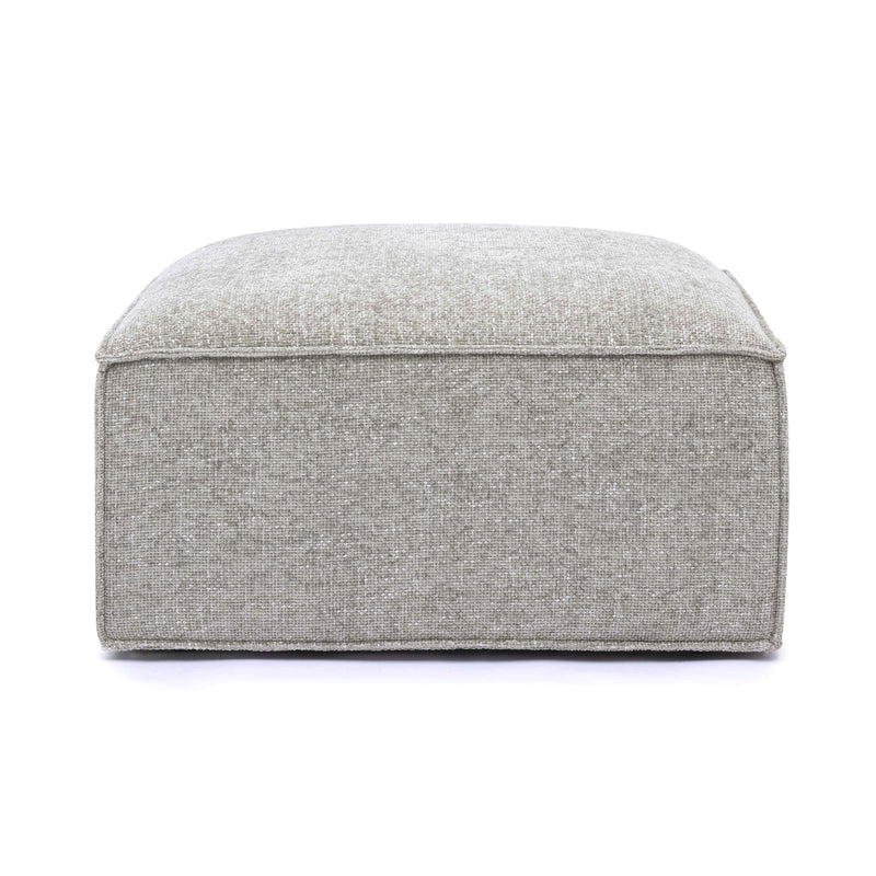 Mindy Taupe Chenille Basketweave Ottoman
