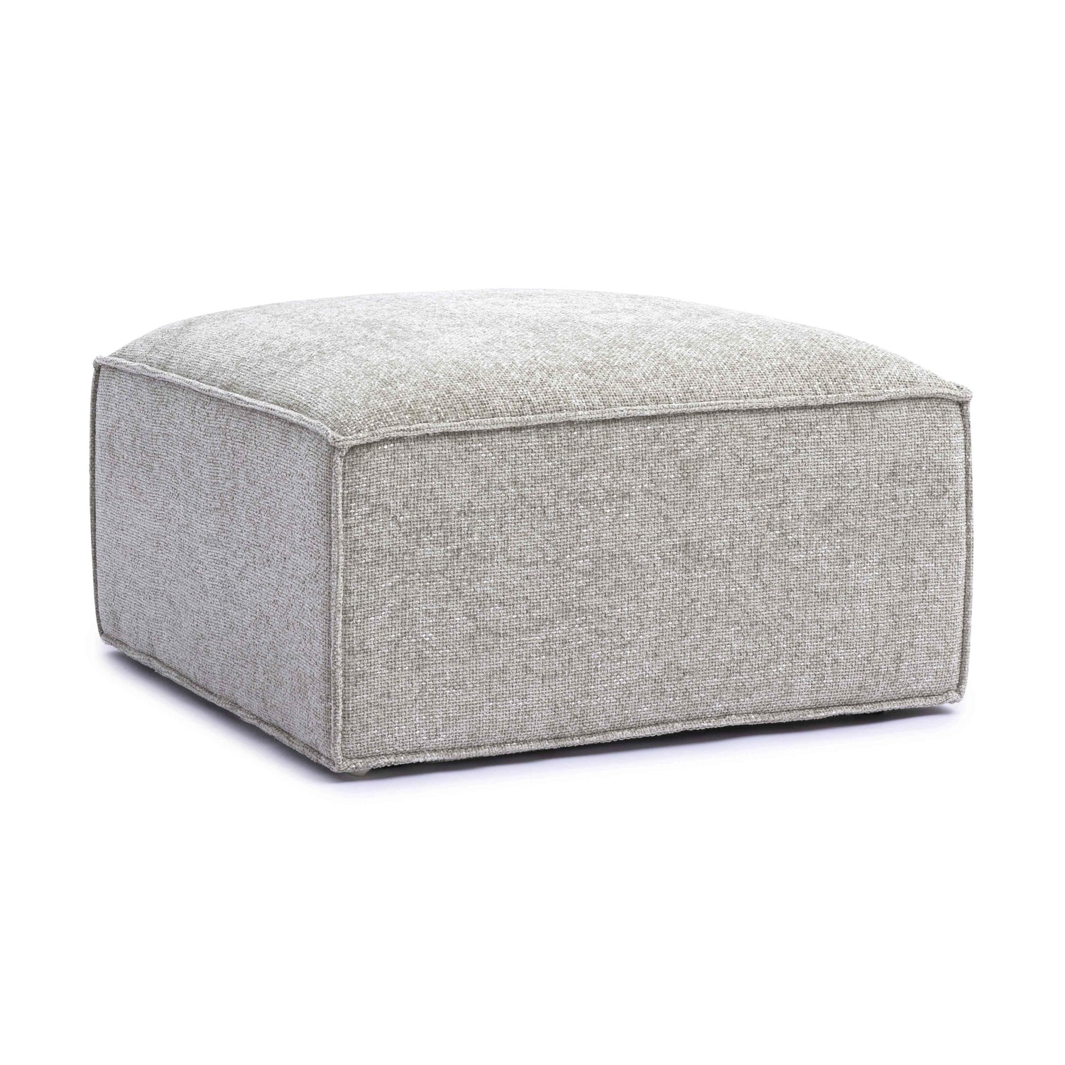 Mindy Taupe Chenille Basketweave Ottoman