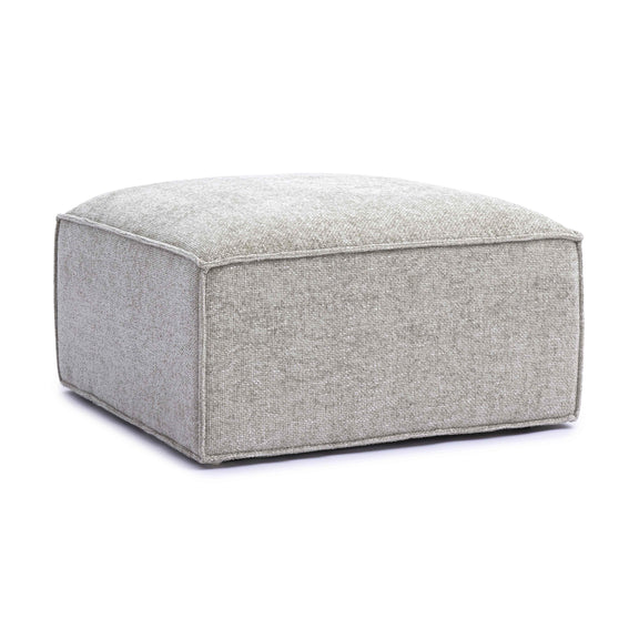 Mindy Taupe Chenille Basketweave Ottoman
