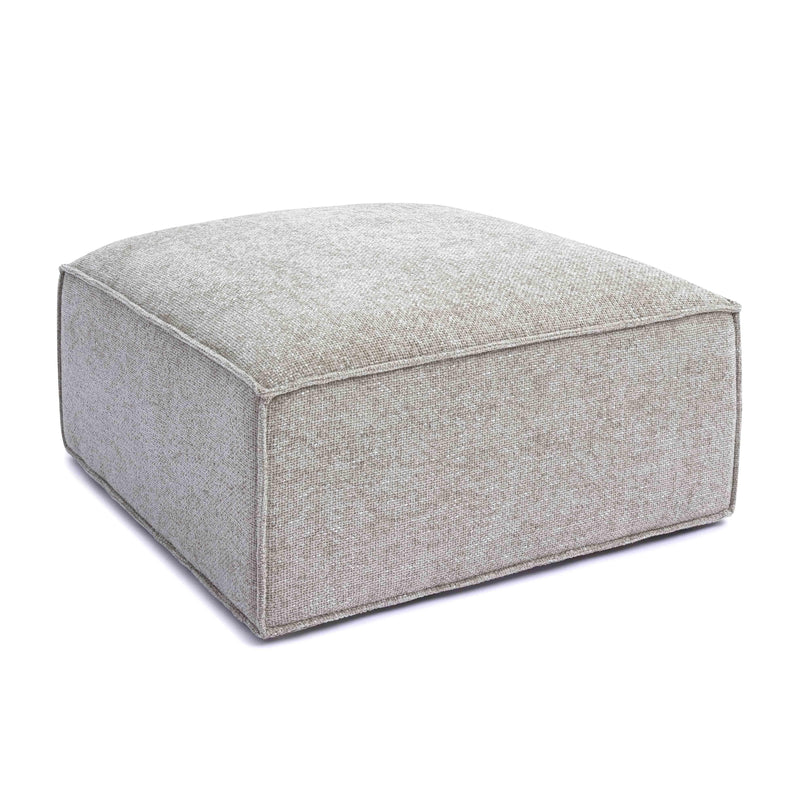 Mindy Taupe Chenille Basketweave Ottoman