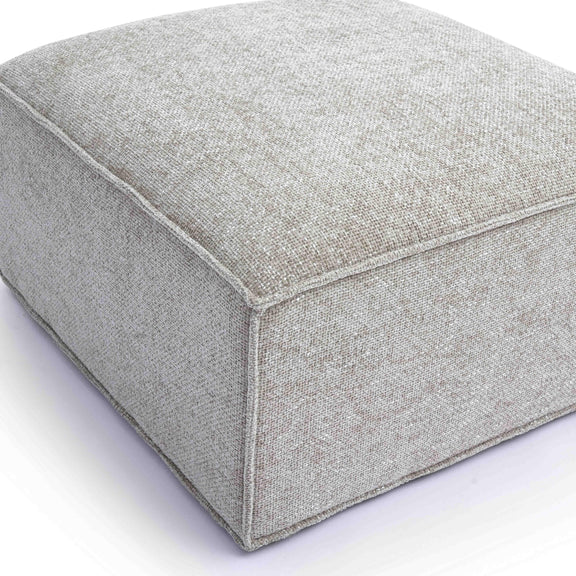 Mindy Taupe Chenille Basketweave Ottoman