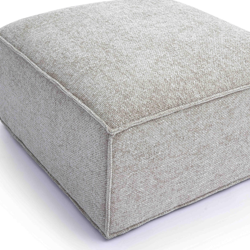 Mindy Taupe Chenille Basketweave Ottoman