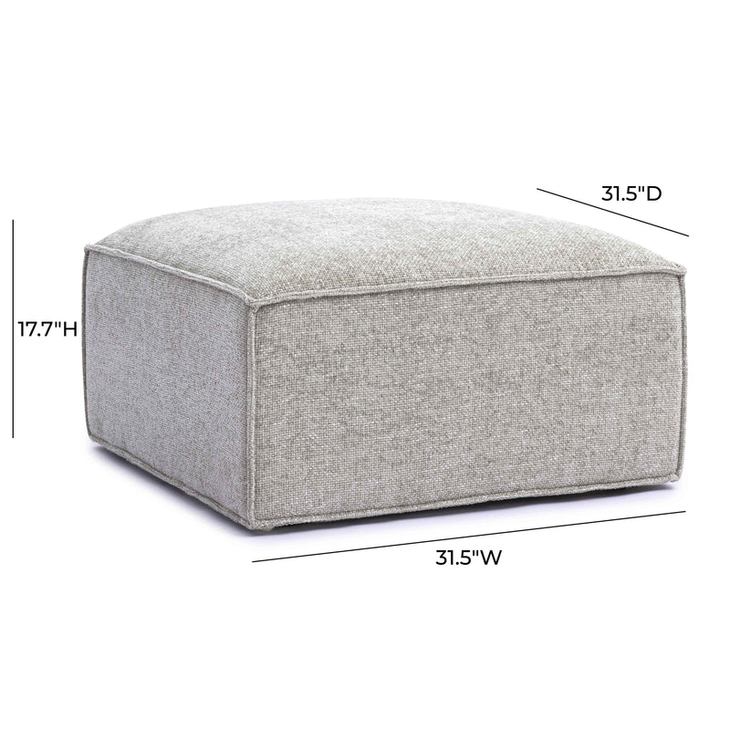 Mindy Taupe Chenille Basketweave Ottoman