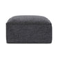Mindy Charcoal Chenille Basketweave Ottoman