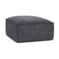 Mindy Charcoal Chenille Basketweave Ottoman