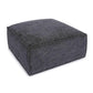 Mindy Charcoal Chenille Basketweave Ottoman