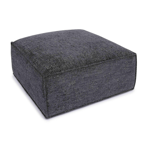 Mindy Charcoal Chenille Basketweave Ottoman