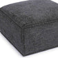 Mindy Charcoal Chenille Basketweave Ottoman