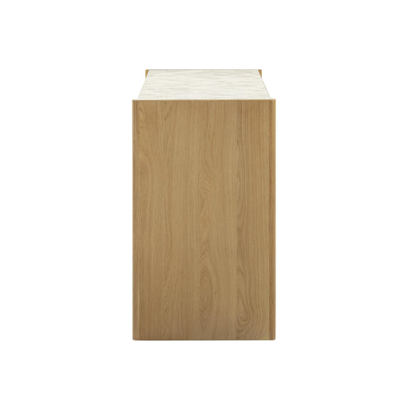 Paige 56" Natural Oak 2-Drawer Console Desk