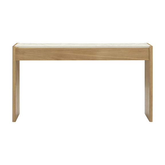 Paige 56" Natural Oak 2-Drawer Console Desk