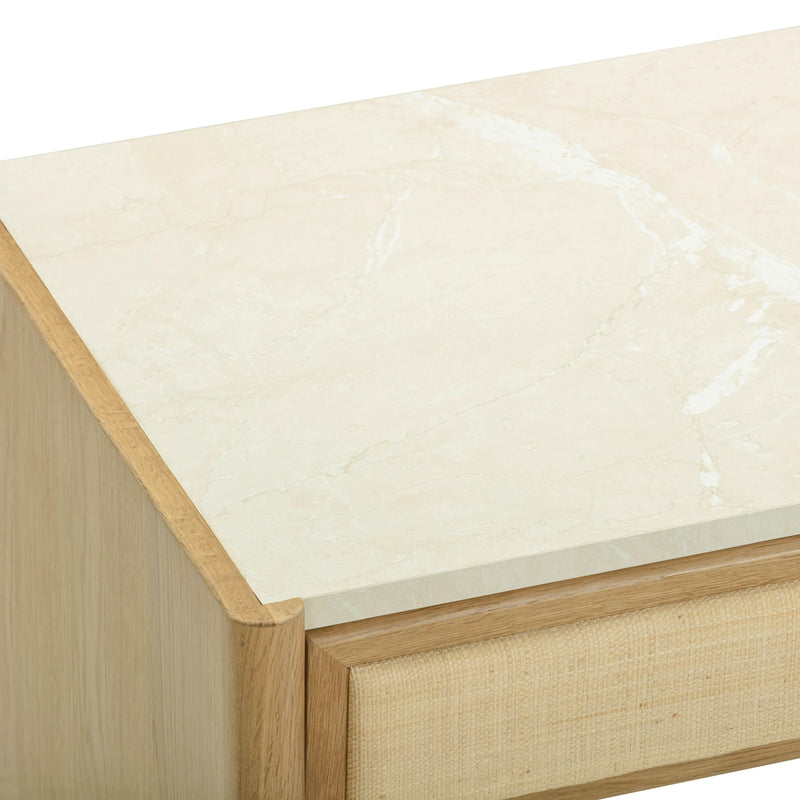 Paige 56" Natural Oak 2-Drawer Console Desk