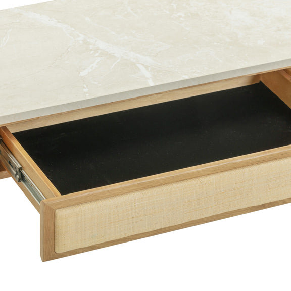 Paige 56" Natural Oak 2-Drawer Console Desk