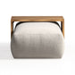 Spencer 54" Performance Basketweave Ottoman with Bridge Table - Cream