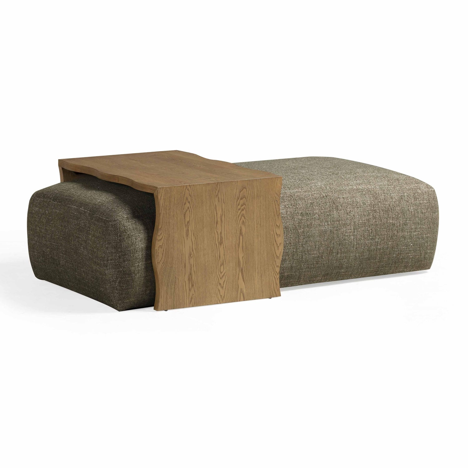 Spencer 54" Performance Basketweave Ottoman with Bridge Table - Green