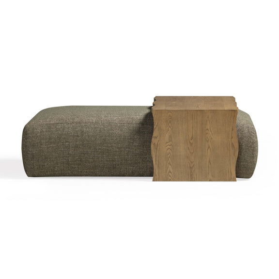 Spencer 54" Performance Basketweave Ottoman with Bridge Table - Green