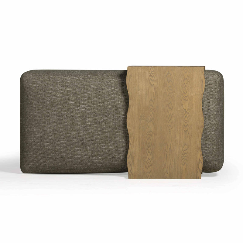 Spencer 54" Performance Basketweave Ottoman with Bridge Table - Green