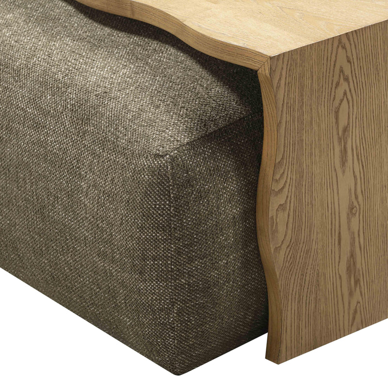 Spencer 54" Performance Basketweave Ottoman with Bridge Table - Green