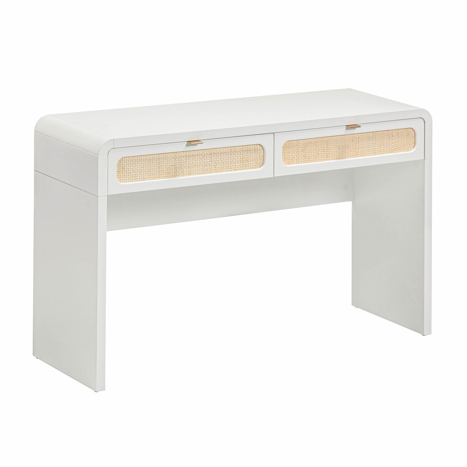 Patty 48" Rattan 2-Drawer Console Desk - White