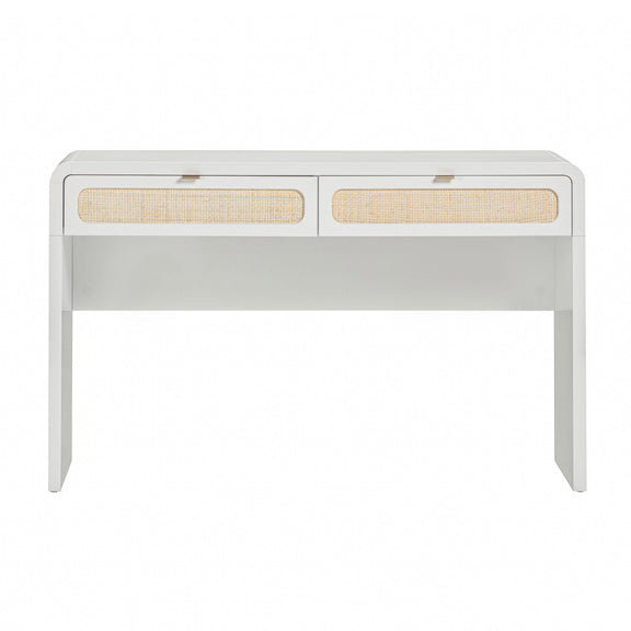 Patty 48" Rattan 2-Drawer Console Desk - White