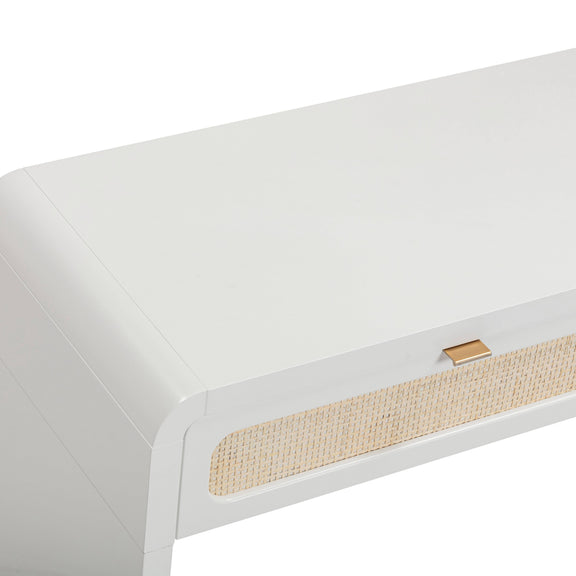 Patty 48" Rattan 2-Drawer Console Desk - White