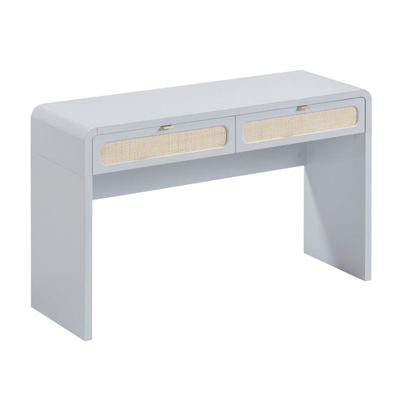 Patty 48" Rattan 2-Drawer Console Desk - Blue