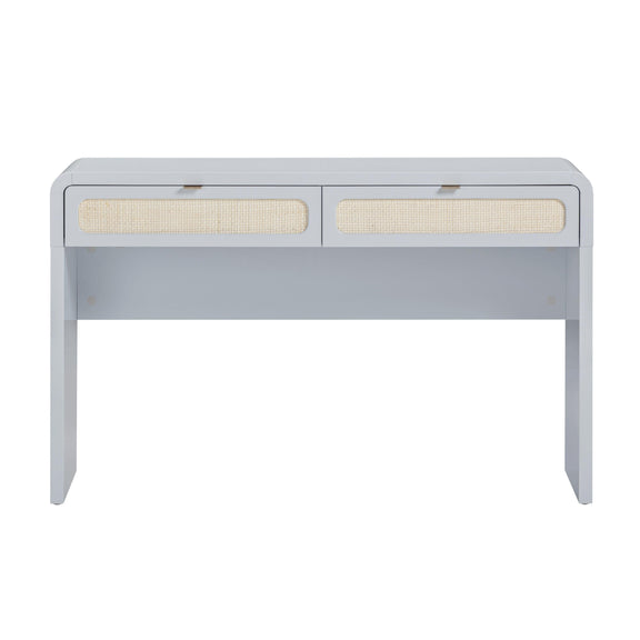 Patty 48" Rattan 2-Drawer Console Desk - Blue