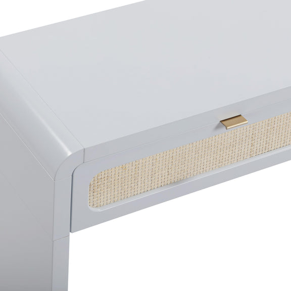 Patty 48" Rattan 2-Drawer Console Desk - Blue