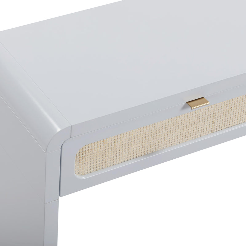 Patty 48" Rattan 2-Drawer Console Desk - Blue