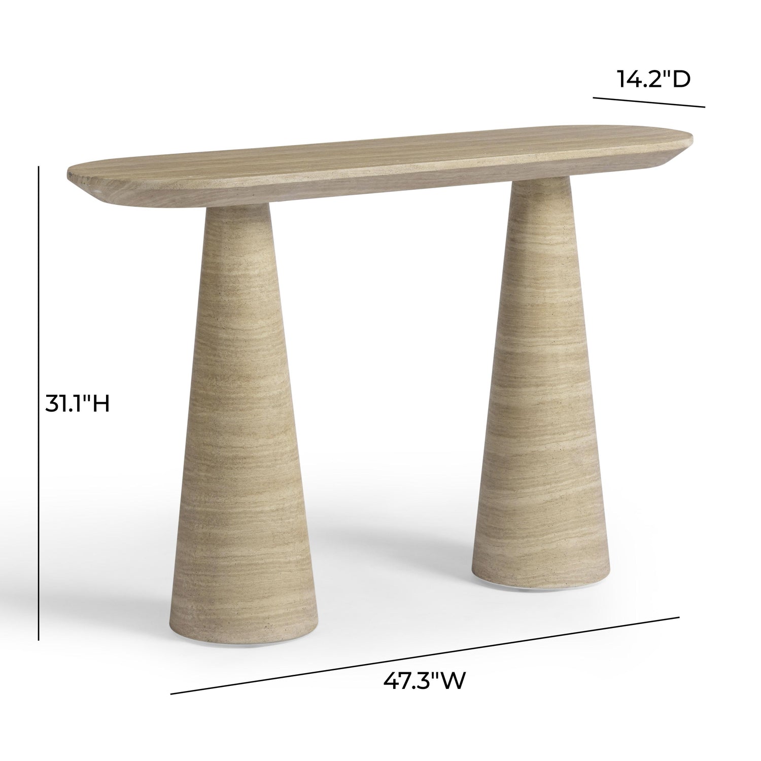 Sandra Faux Travertine Indoor/Outdoor Console Table
