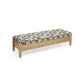 Thelma 56" Leopard Performance Jacquard Fabric Bench - Cream