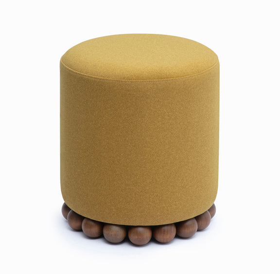Dex Performance Vegan Mohair Ottoman - Amber