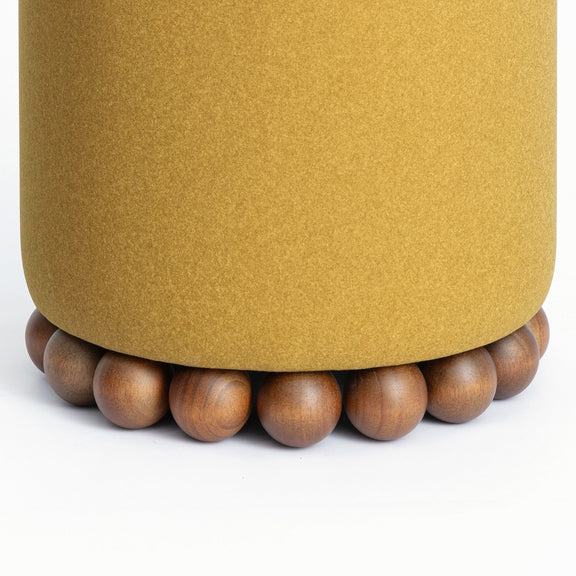 Dex Performance Vegan Mohair Ottoman - Amber
