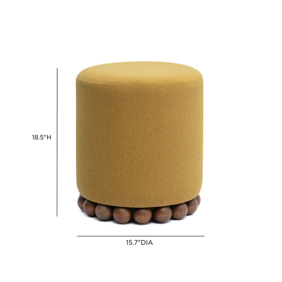 Dex Performance Vegan Mohair Ottoman - Amber