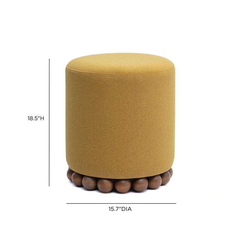 Dex Performance Vegan Mohair Ottoman - Amber