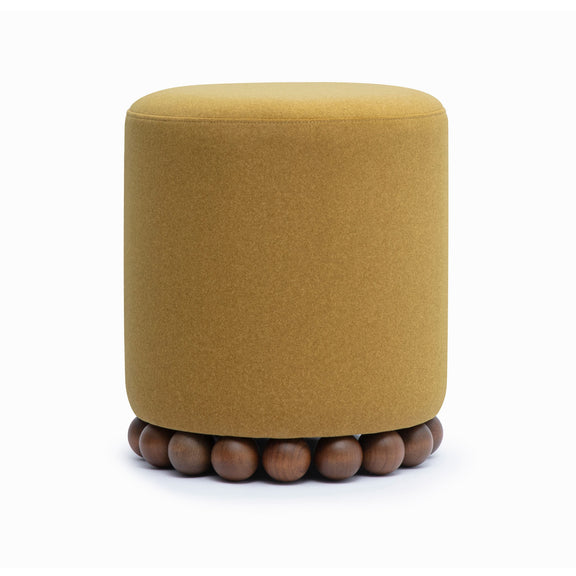 Dex Performance Vegan Mohair Ottoman - Amber