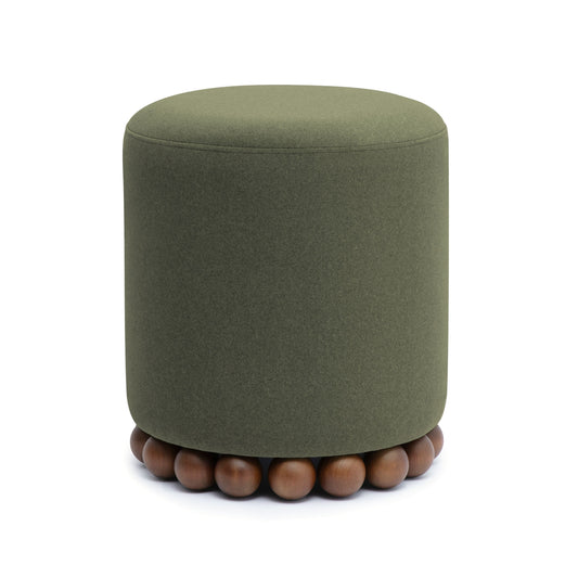 Dex Performance Vegan Mohair Ottoman - Olive Green
