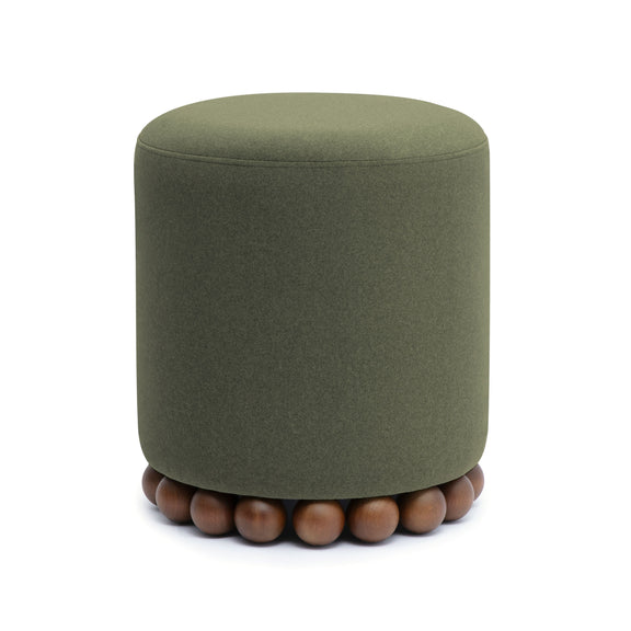 Dex Performance Vegan Mohair Ottoman - Olive Green
