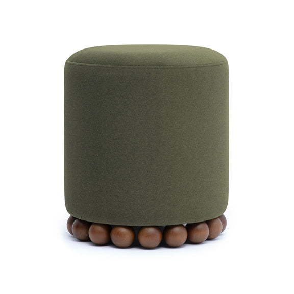 Dex Performance Vegan Mohair Ottoman - Olive Green