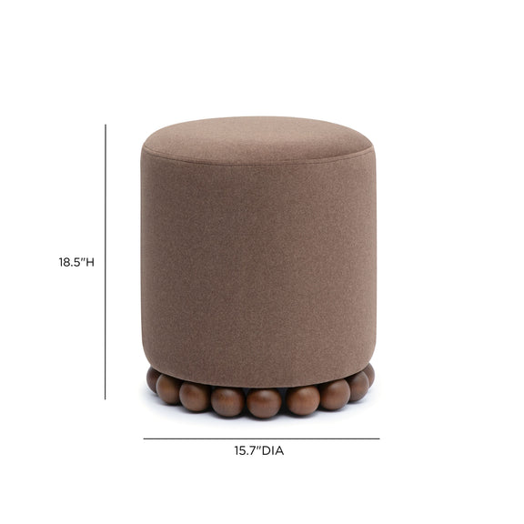 Dex Performance Vegan Mohair Ottoman - Brown