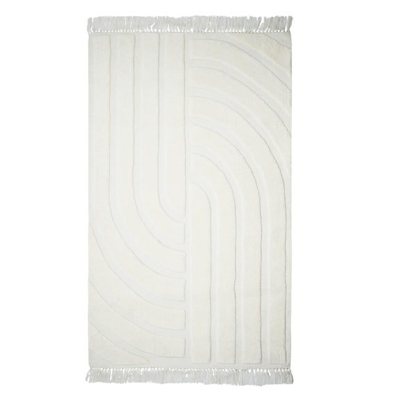 Loop White 5' x 8' Area Rug