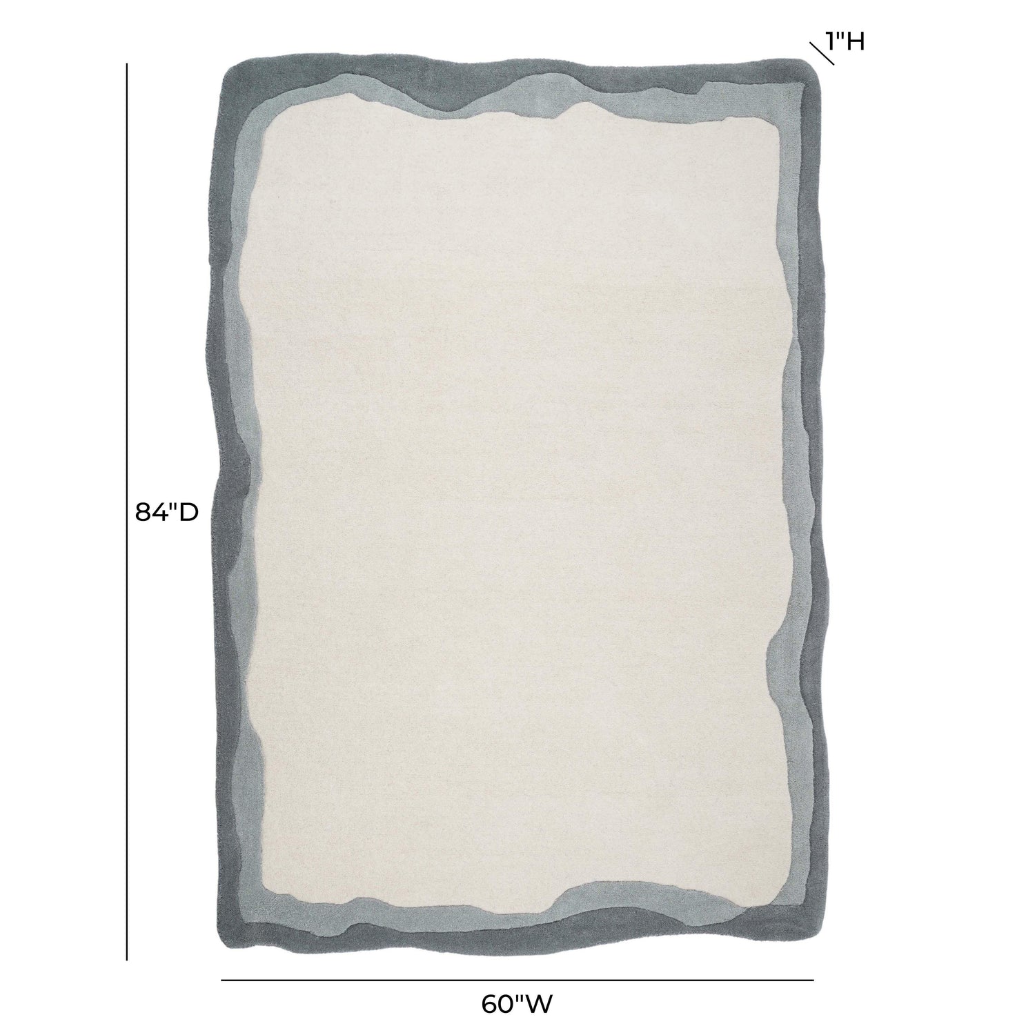 Tarba Grey 5'x7' Rectangular Floor Rug
