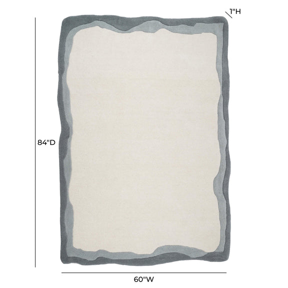 Tarba Grey 5'x7' Rectangular Floor Rug