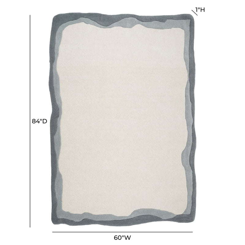 Tarba Grey 5'x7' Rectangular Floor Rug