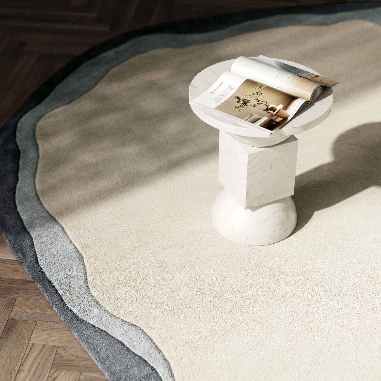 Tarba Grey 8'x10' Organic Floor Rug