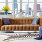 Bea Cognac Velvet Sofa